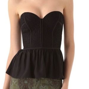Parker Lace and Silk Bustier Sweetheart Top